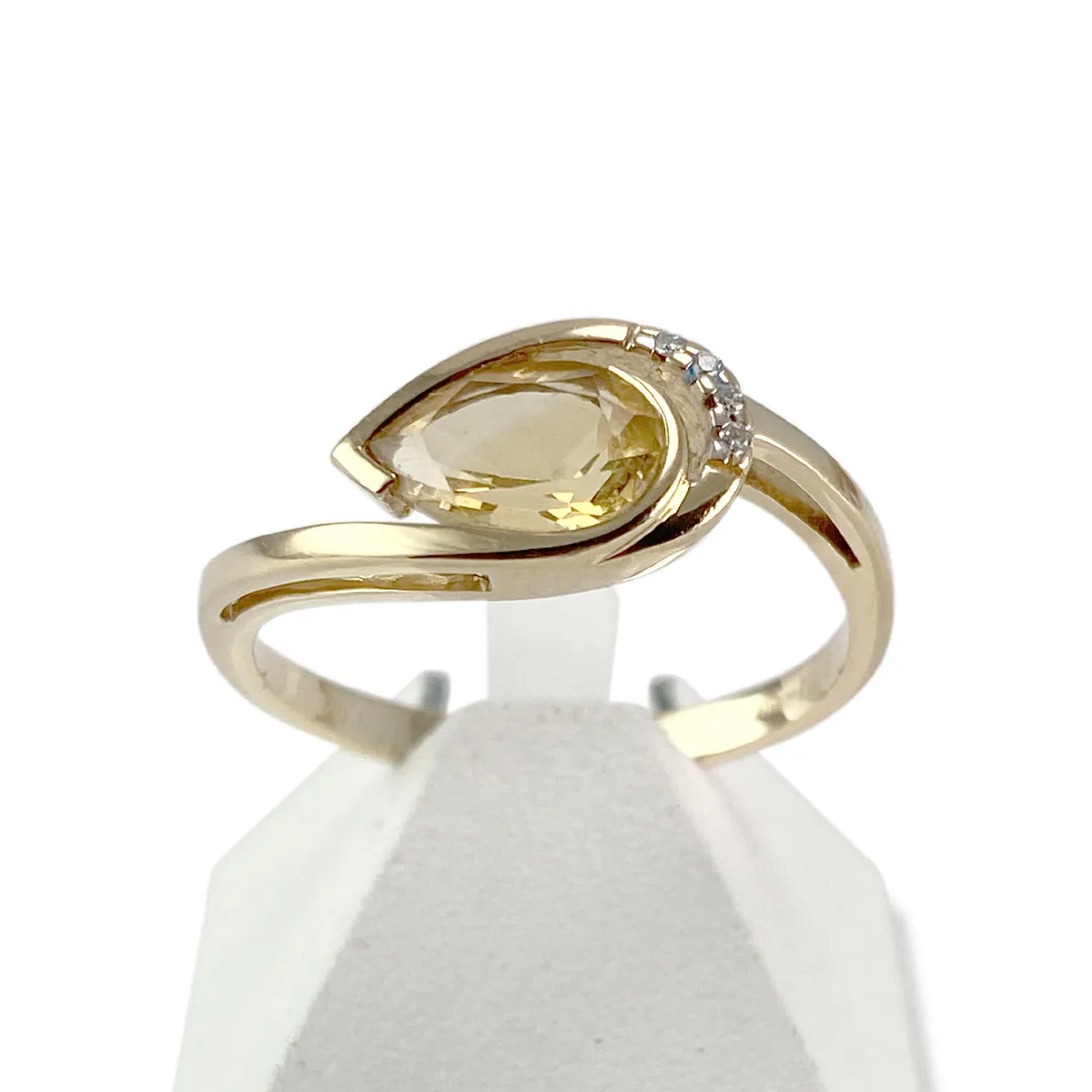 Bague d'occasion or 2 tons citrine diamants