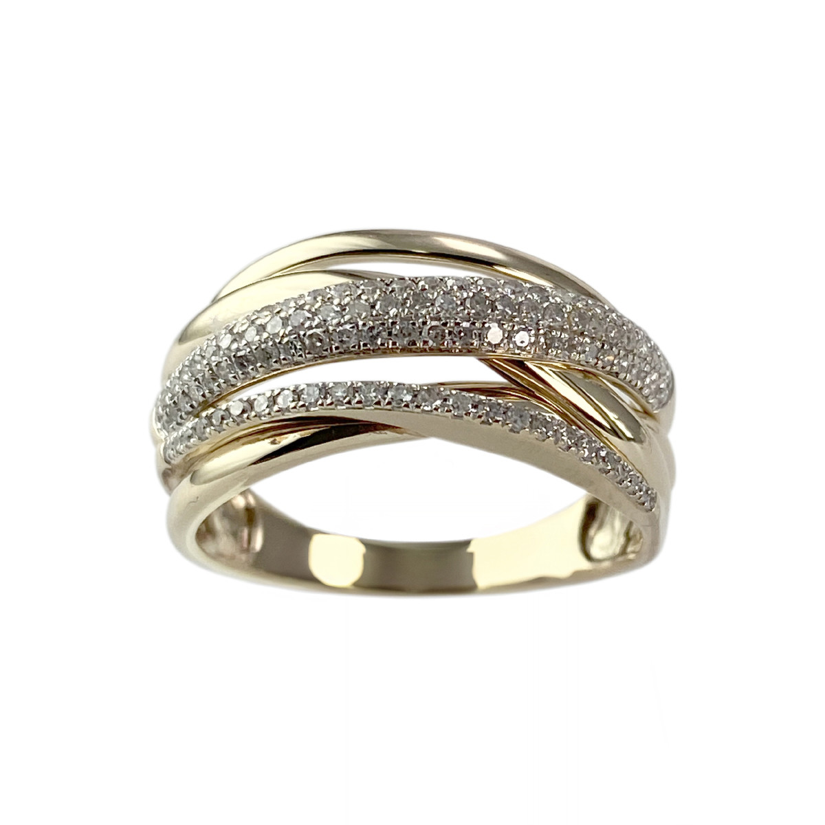 Bague d'occasion or 375 2 tons diamants