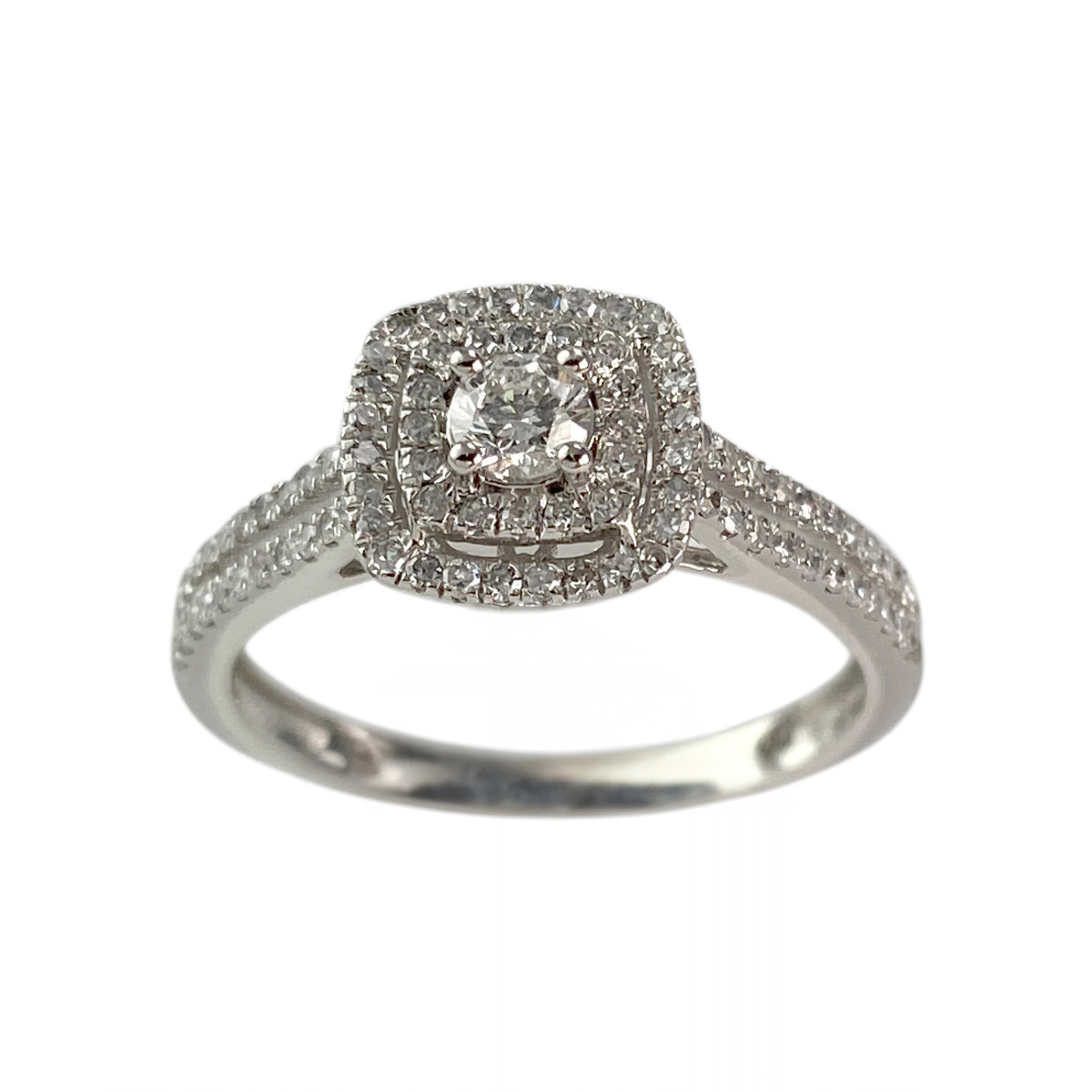 Bague d'occasion or 375 blanc diamant