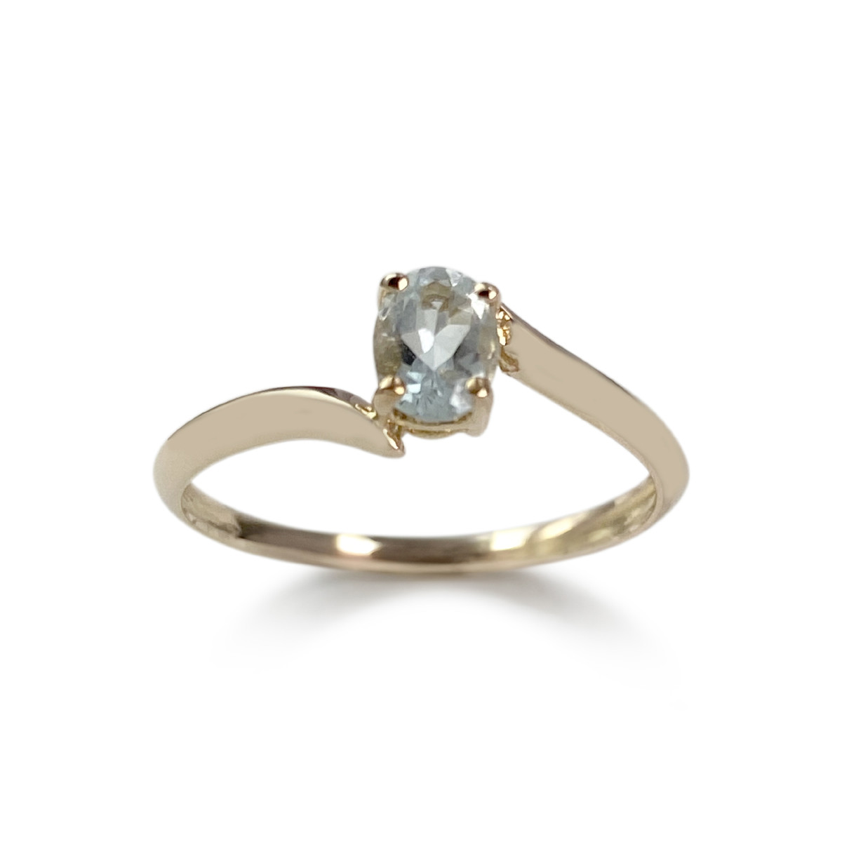 Bague d'occasion or 375 jaune aigue marine