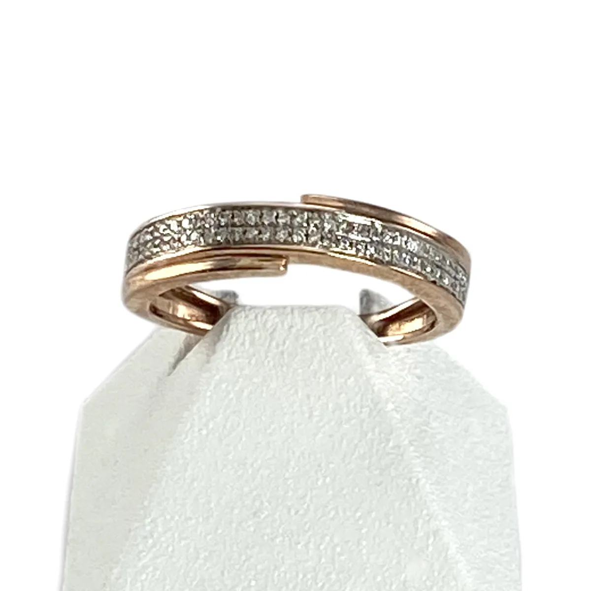 Bague d'occasion or 375 rose et rhodié diamant