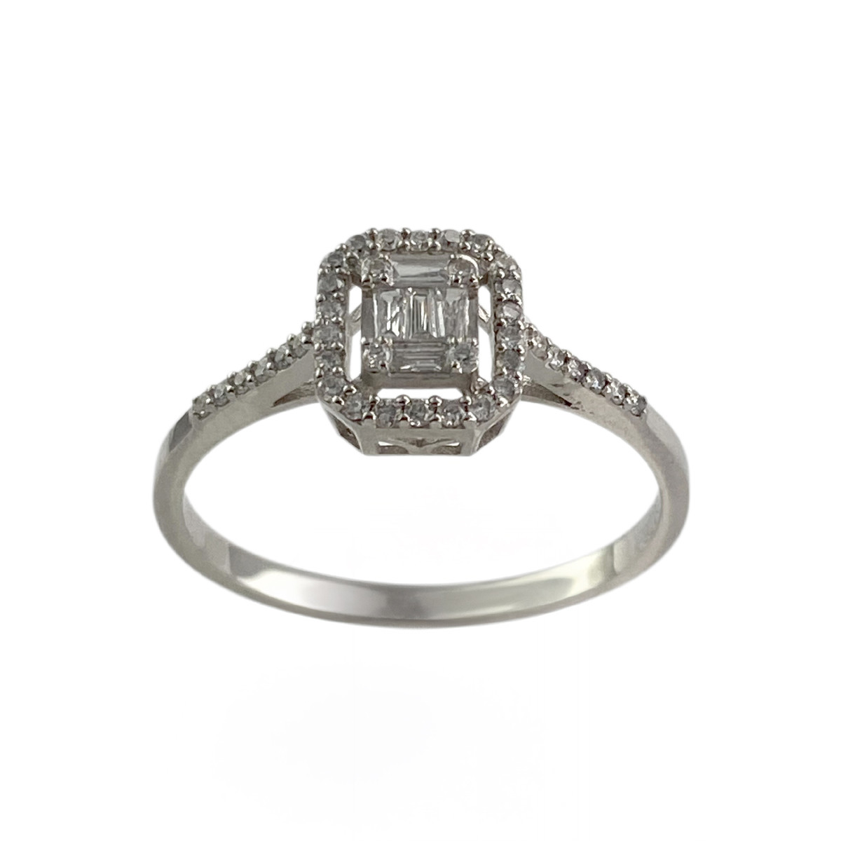 Bague d'occasion or 585 blanc diamants