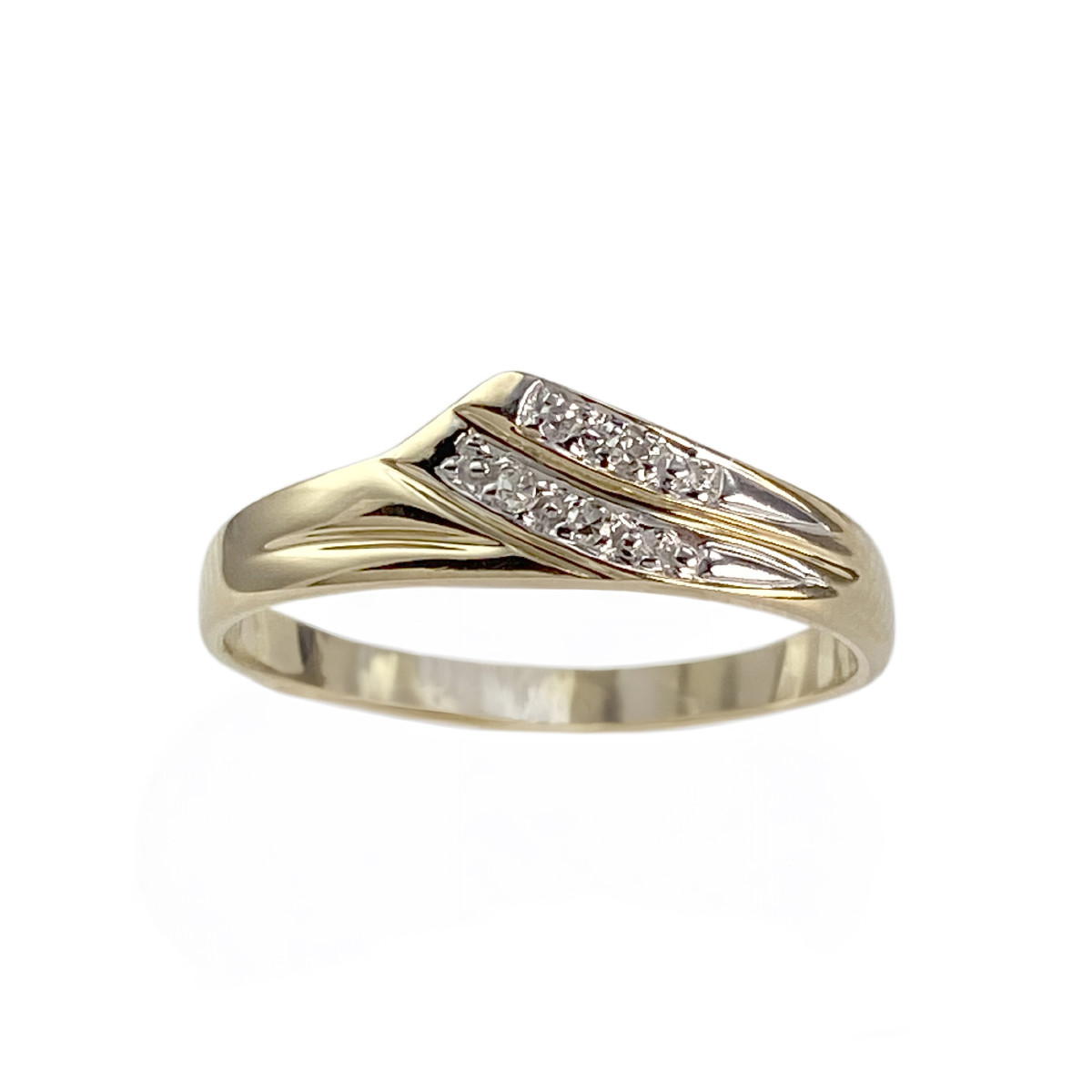 Bague d'occasion or 750 2 ors diamants