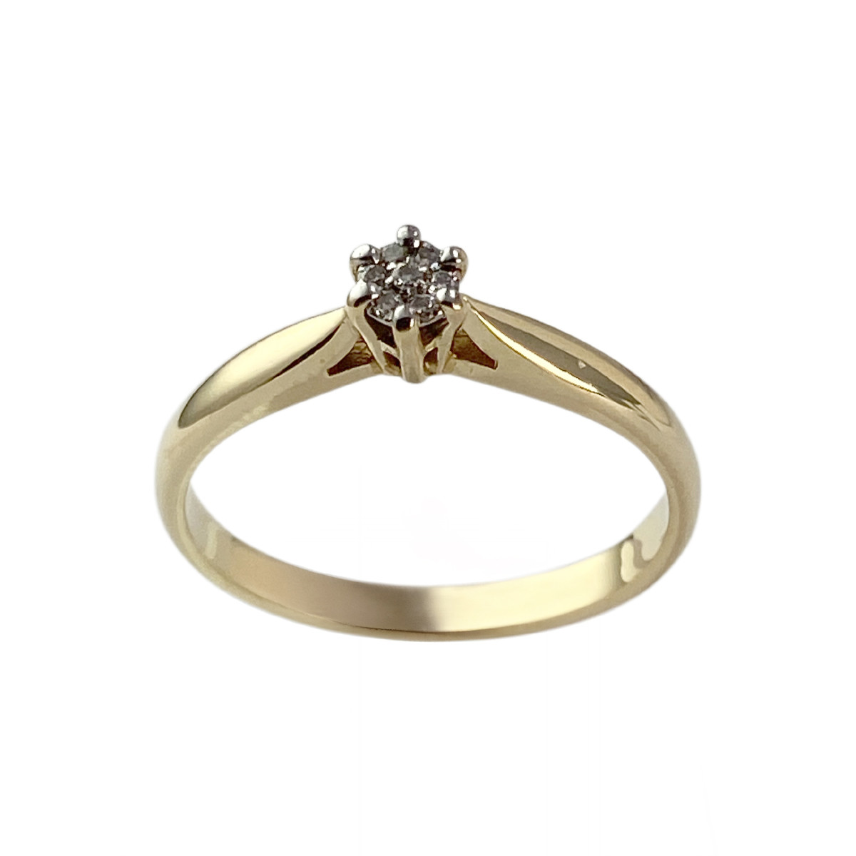 Bague d'occasion or 750 2 tons diamants