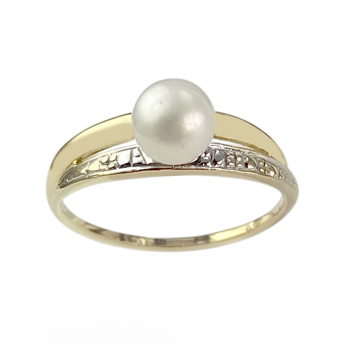 Bague d'occasion or 750 2 tons perle de culture