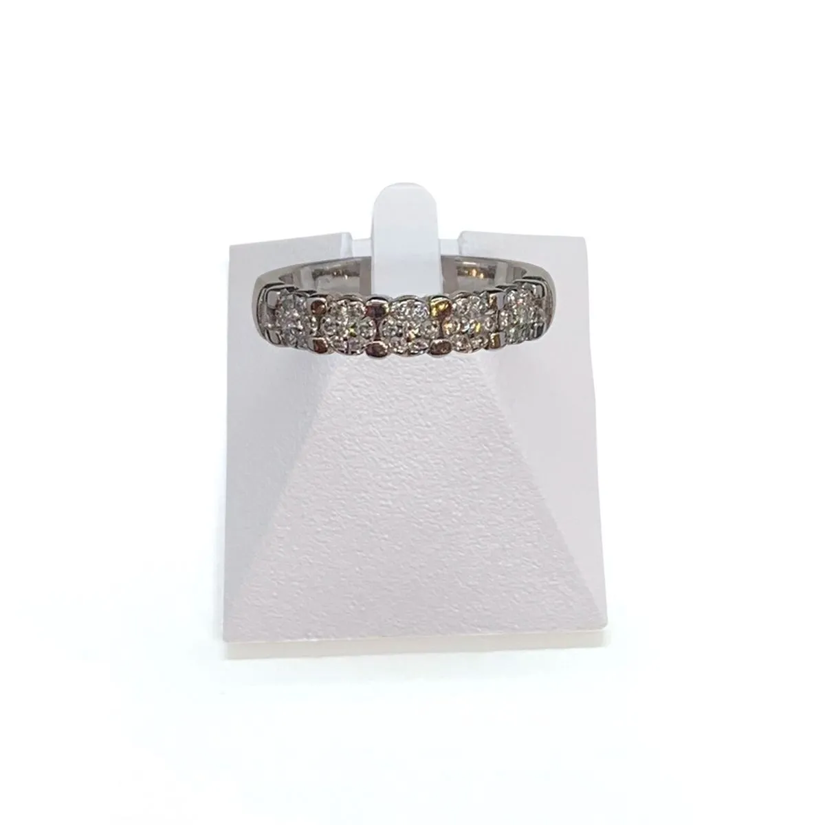Bague d'occasion or 750 blanc demi tour diamants
