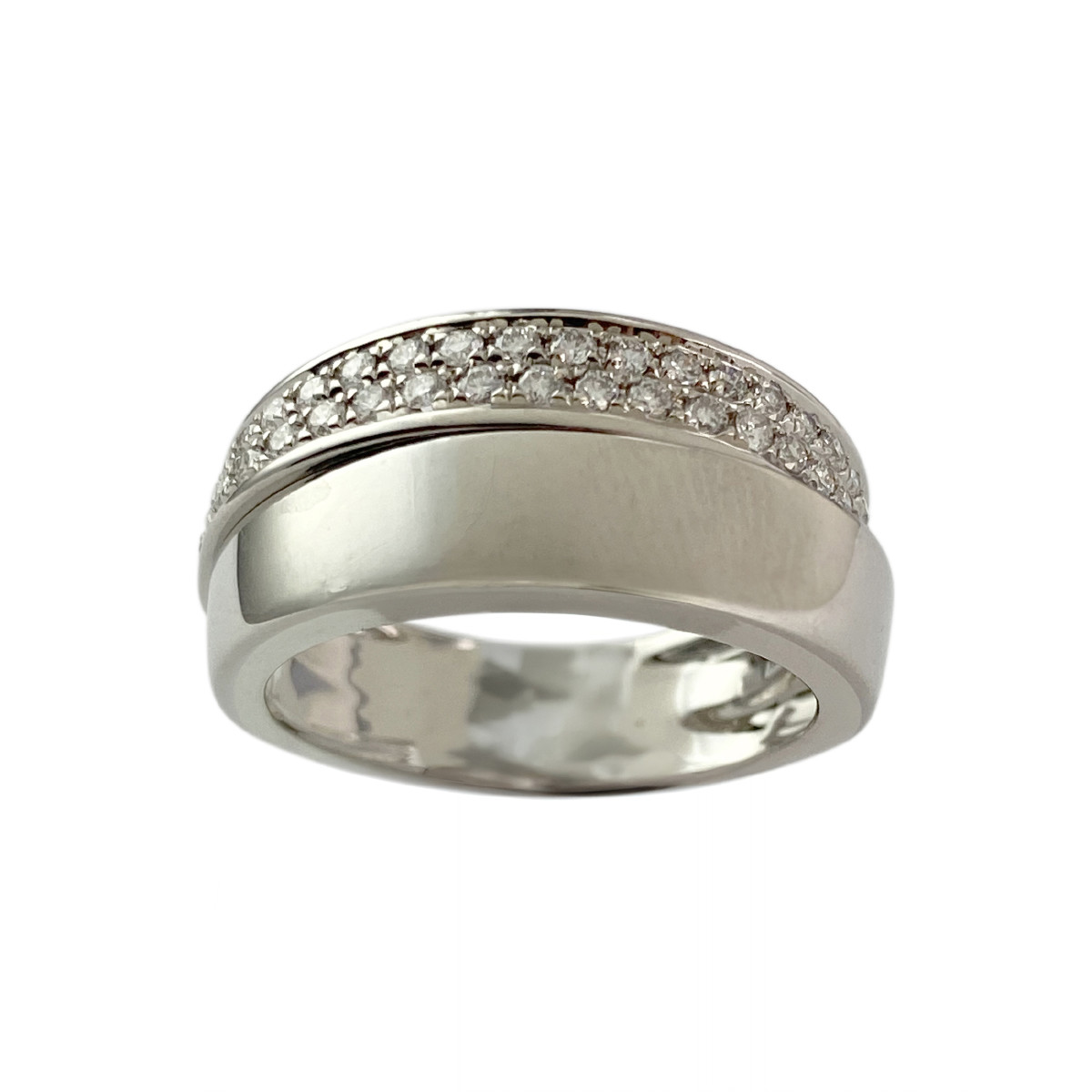 Bague d'occasion or 750 blanc diamant