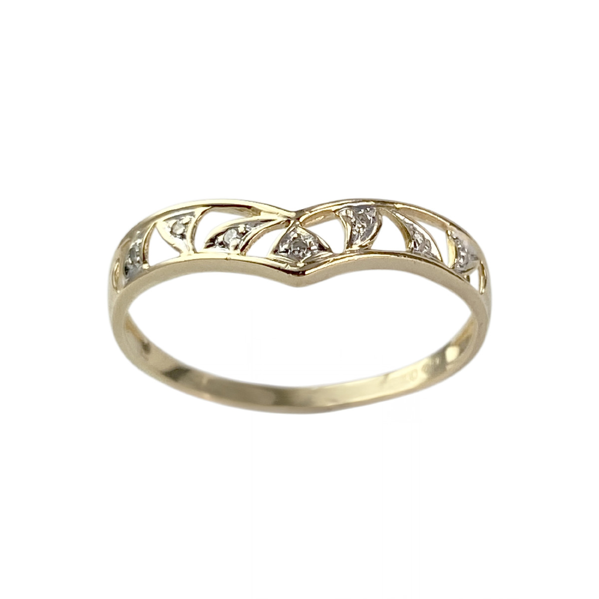 Bague d'occasion or 750 deux tons diamants