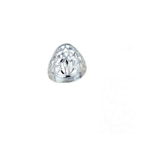 bague femme ajourée en or blanc A2376B