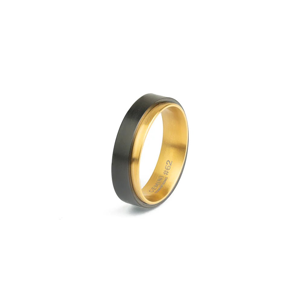 Bague Gemini TENDO Gold Black Titane