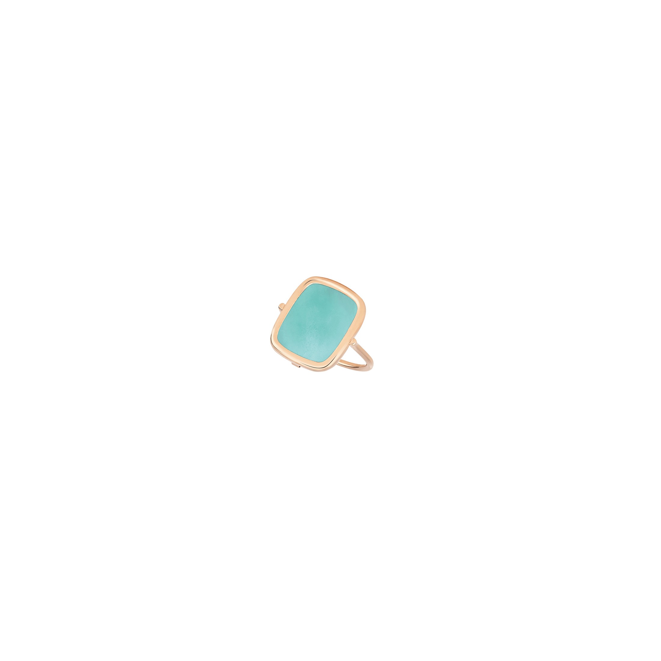 Bague Ginette NY Antique Ring en or rose et amazonite