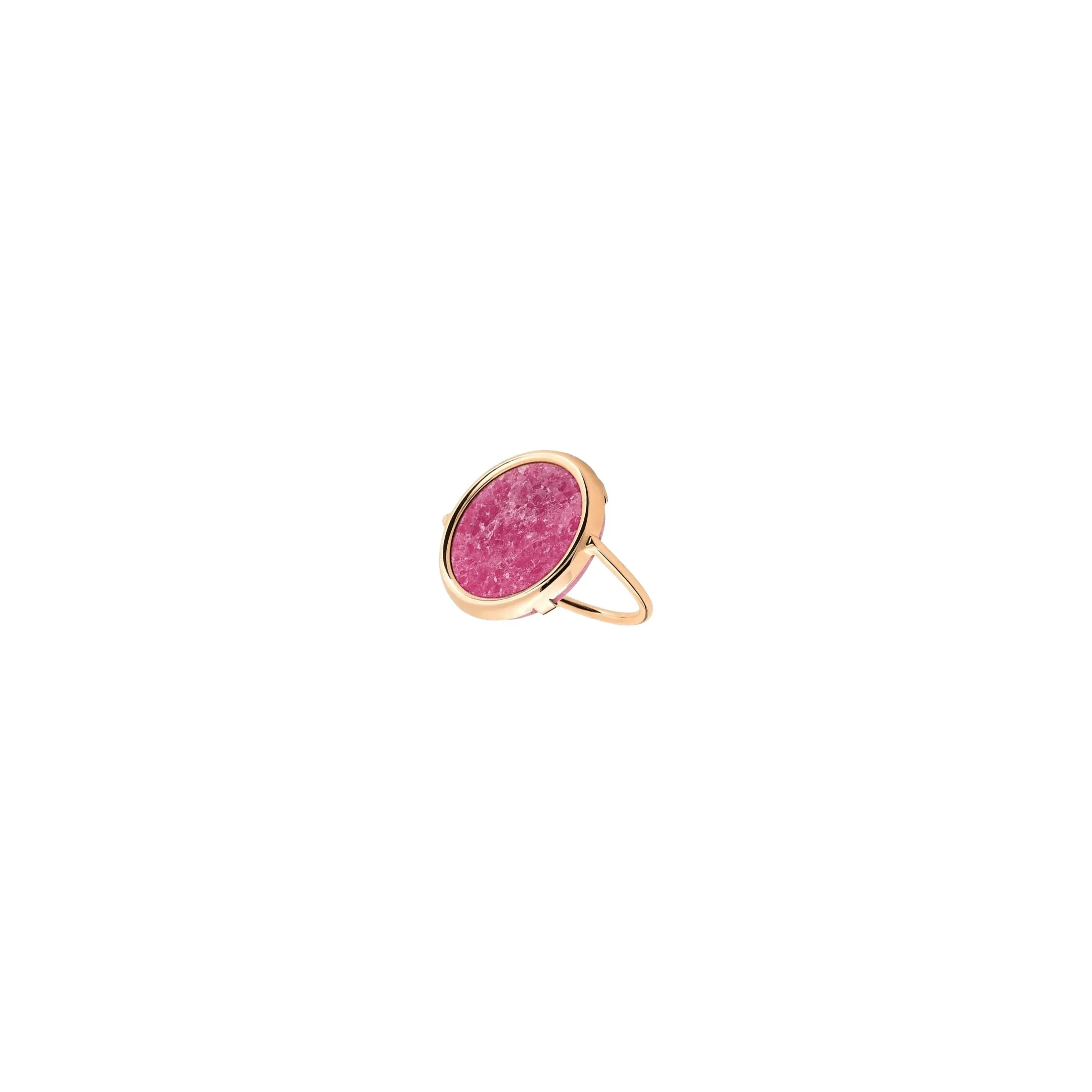 Bague Ginette NY Disc Ring en or rose et rhodonite