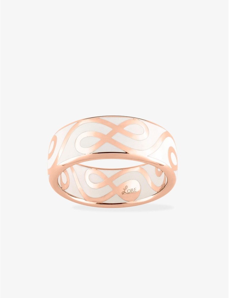 Bague Lorever Or rose 375‰ et laque ivoire SO OR