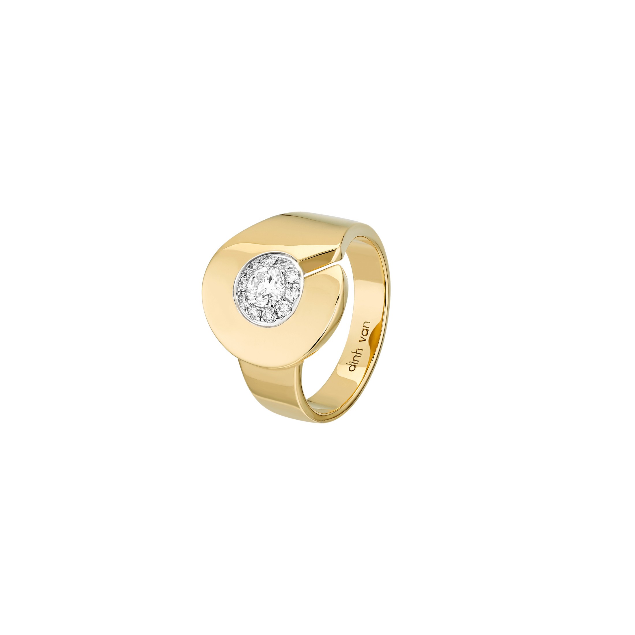 Bague Menottes dinh van R15 en or jaune et diamants