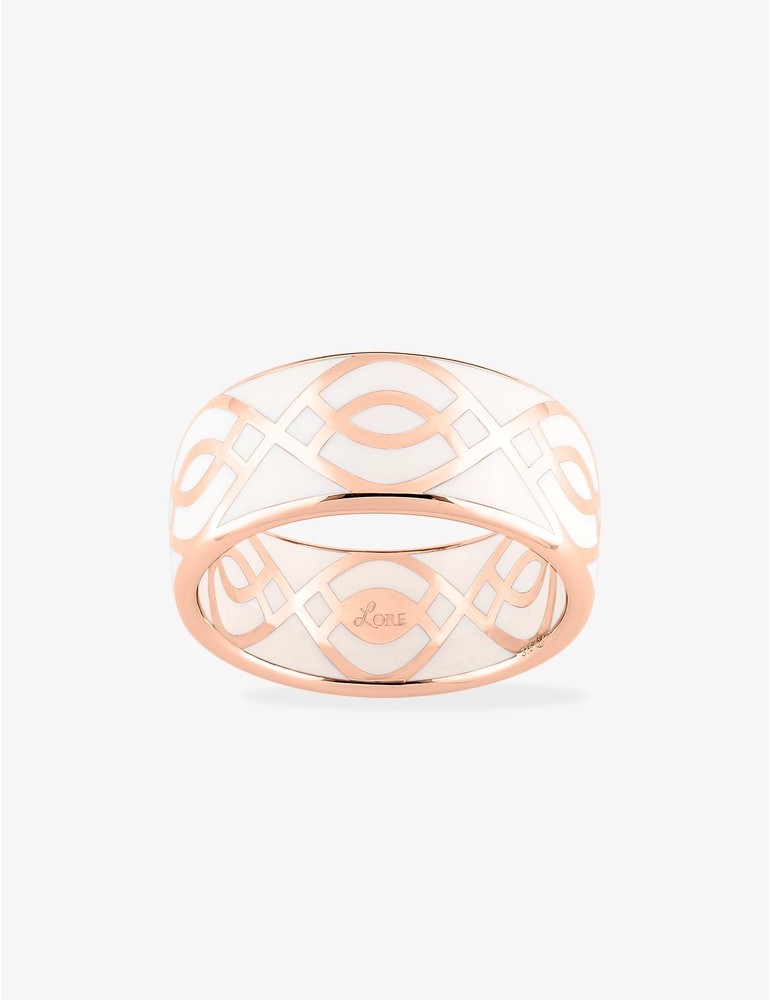 Bague Ondine Or rose 375‰ et laque ivoire SO OR