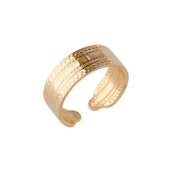 SAUNIER Sisal Adjustable Ring, Gold Plated