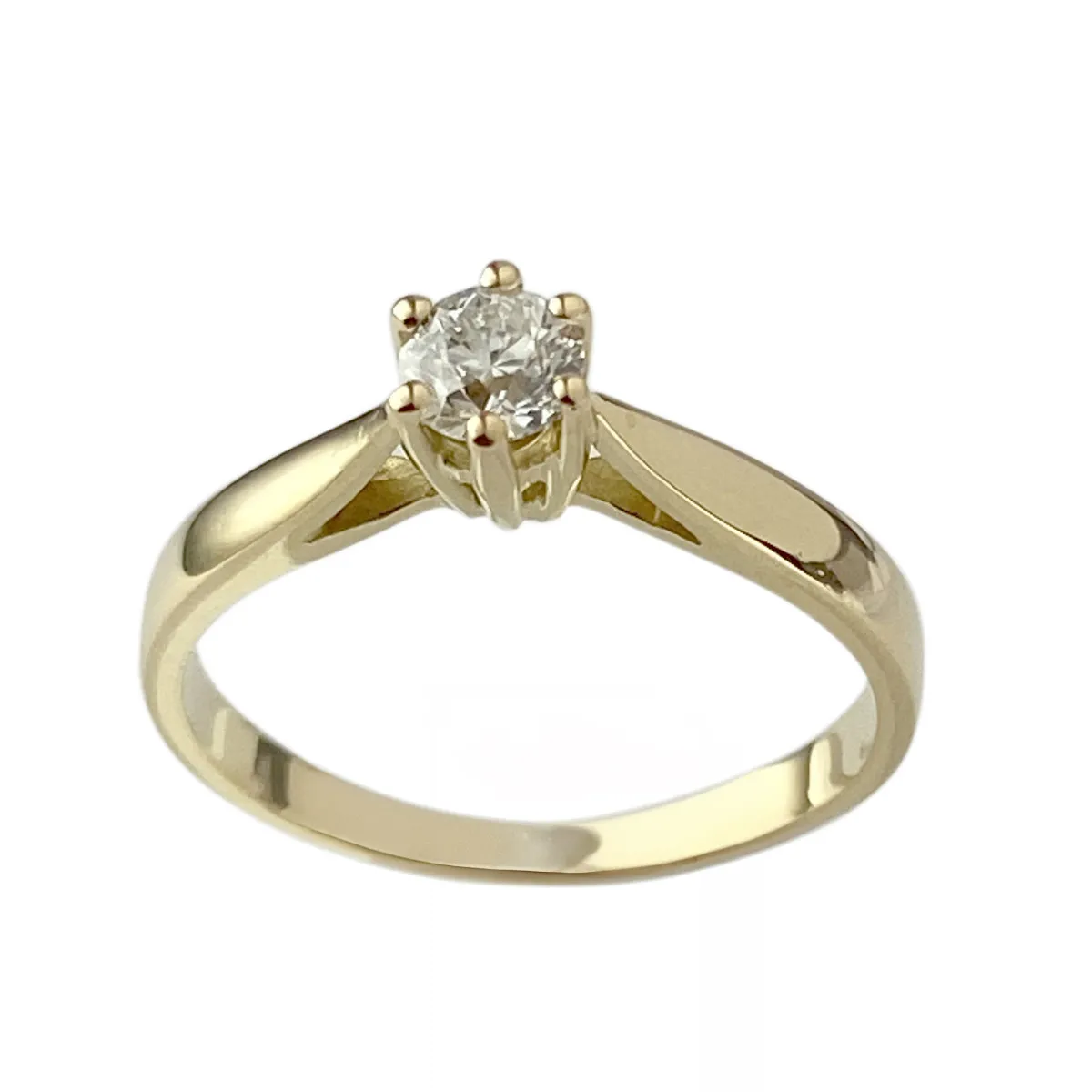 Bague solitaire d'occasion or 750 jaune diamant 0.30 carat