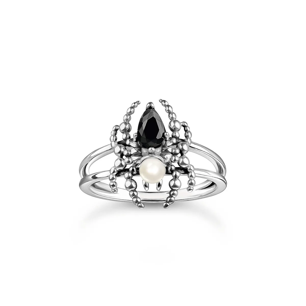 Bague Spider Romance argent avec perle de culture