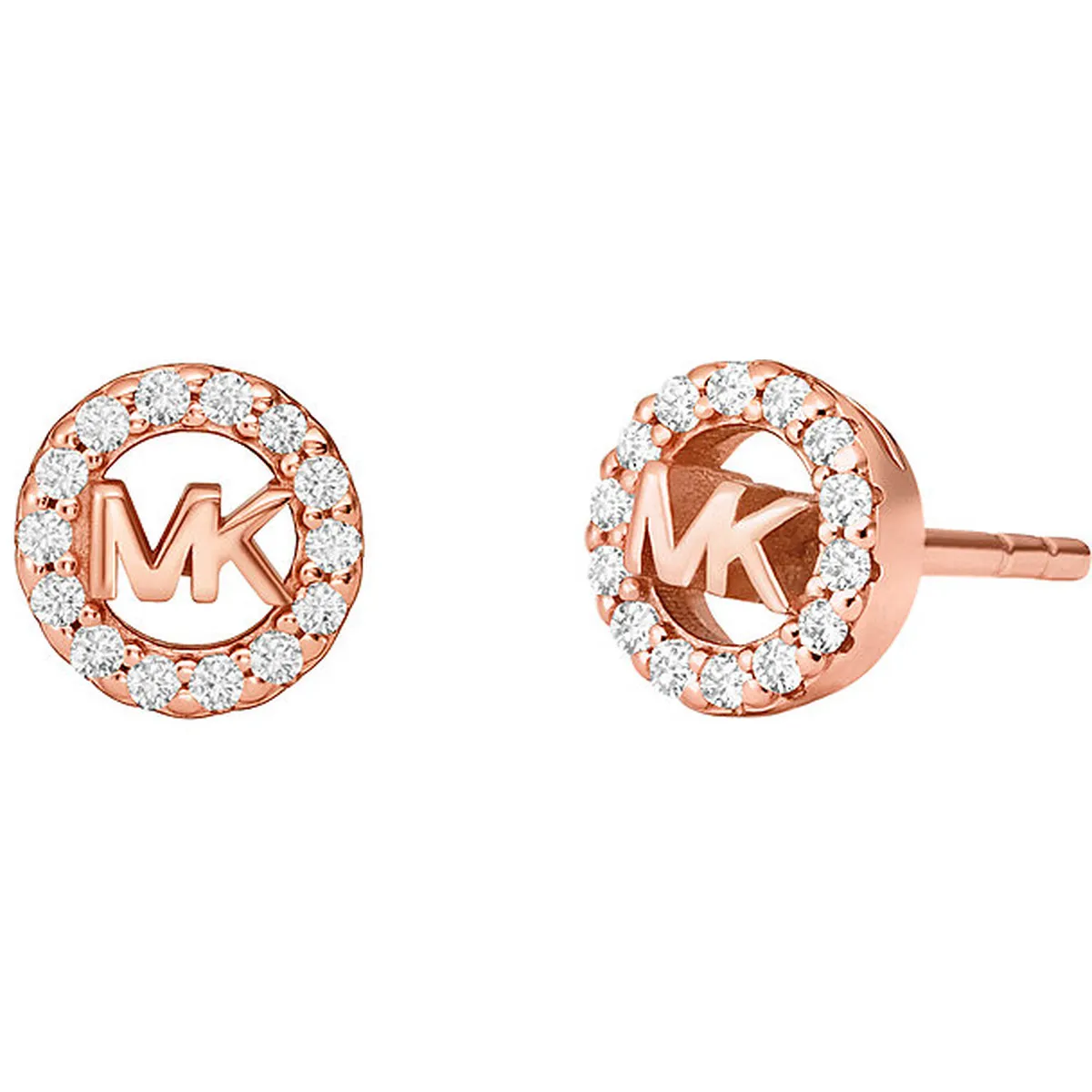 Boucles d'oreille MICHAEL KORS argent doré rose oxyde de zirconiums