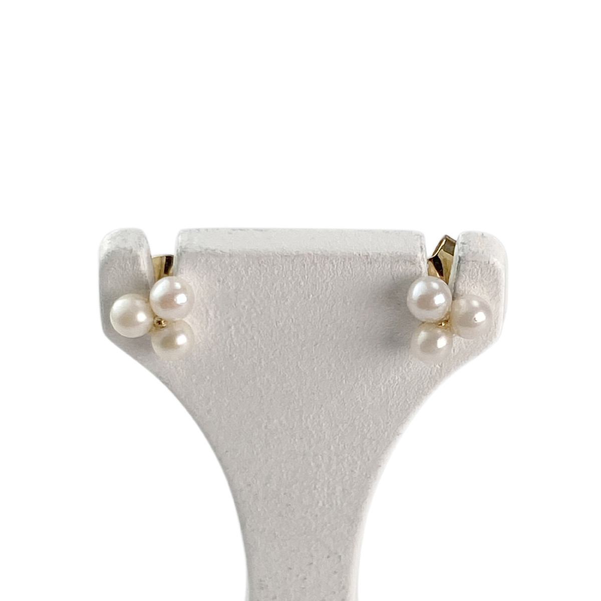 Boucles d'oreilles clous d'occasion or 750 jaune perles de culture