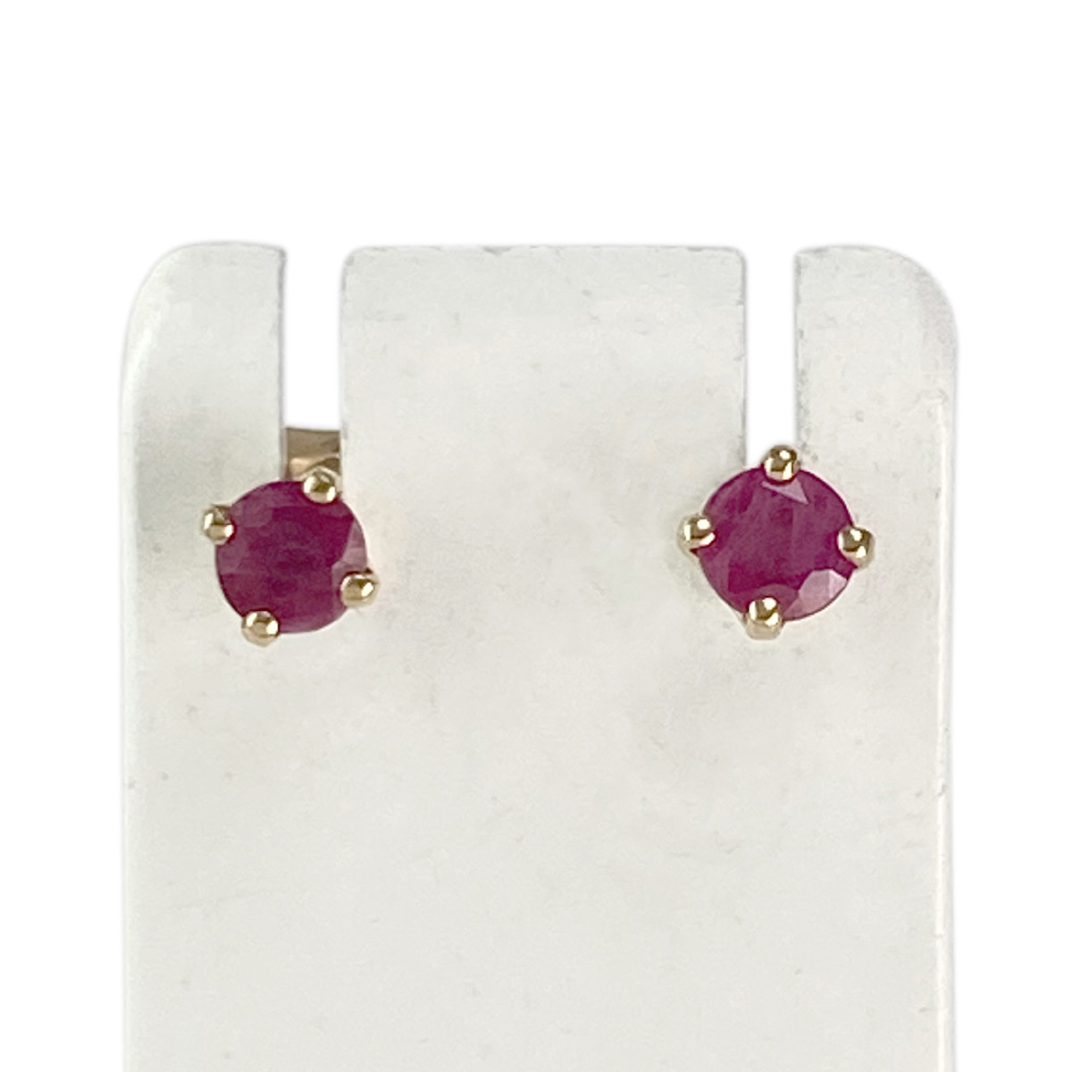 Boucles d'oreilles clous d'occasion or 750 jaune rouge