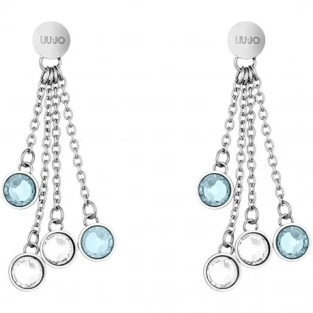 Boucles d'oreilles pendantes Liu Jo avec Swarovski bleu LJ1105