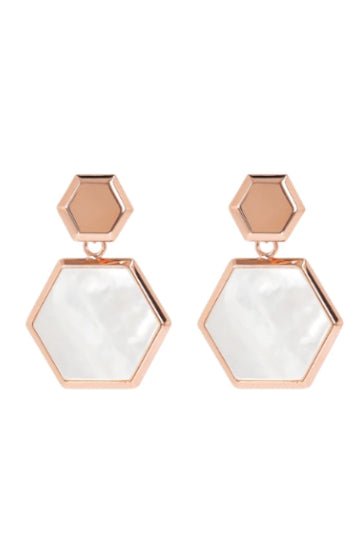 Bronzallure Hexagonal Dangling Earrings