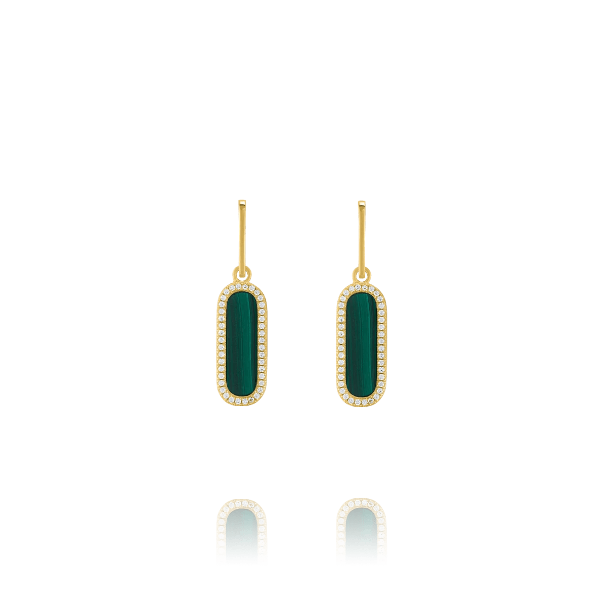 Charles Garnier STYLES Malachite Drop Earrings Gold-plated silver oxides