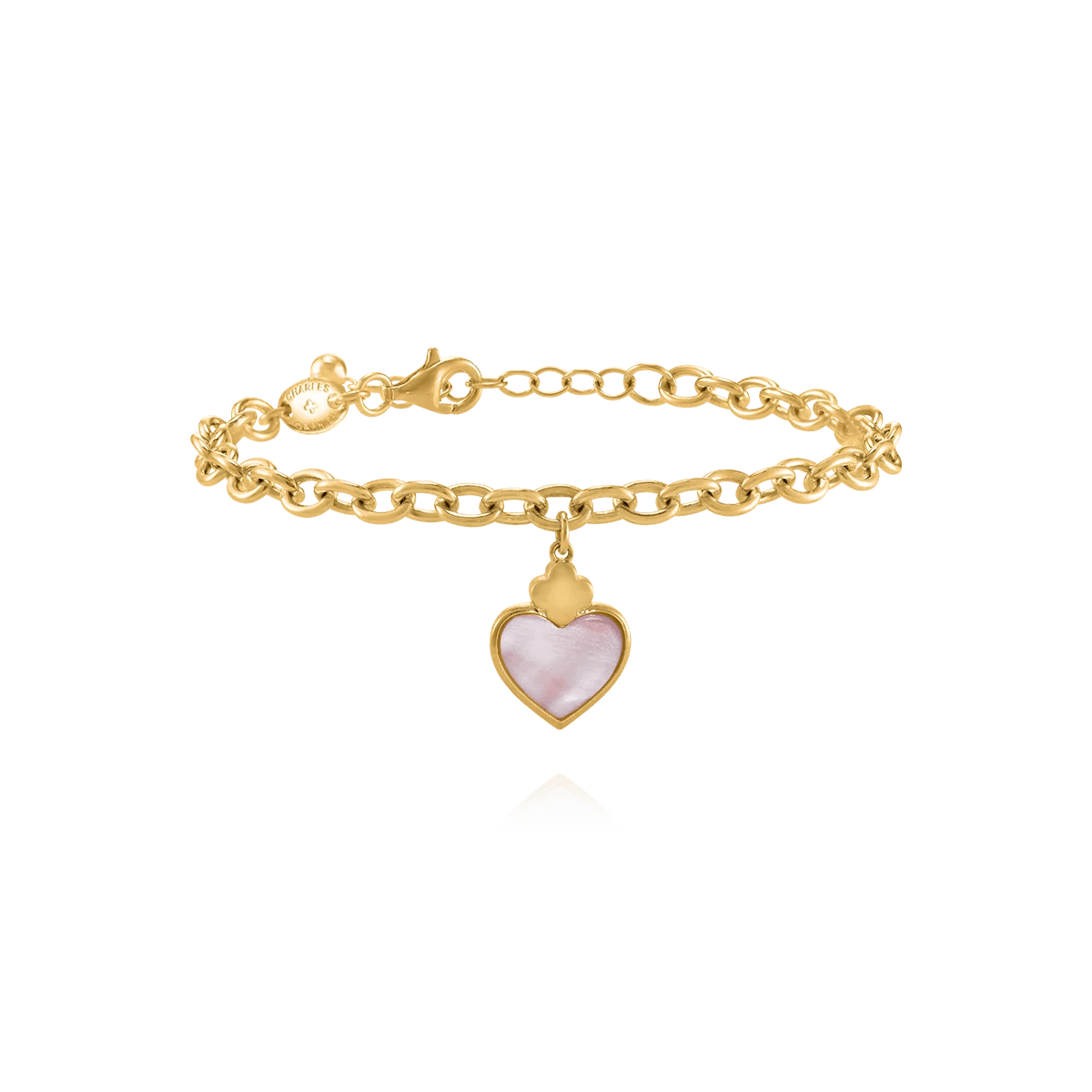 Charles Garnier PASSION Heart Mother-of-Pearl Bracelet in Gold-Plated Silver