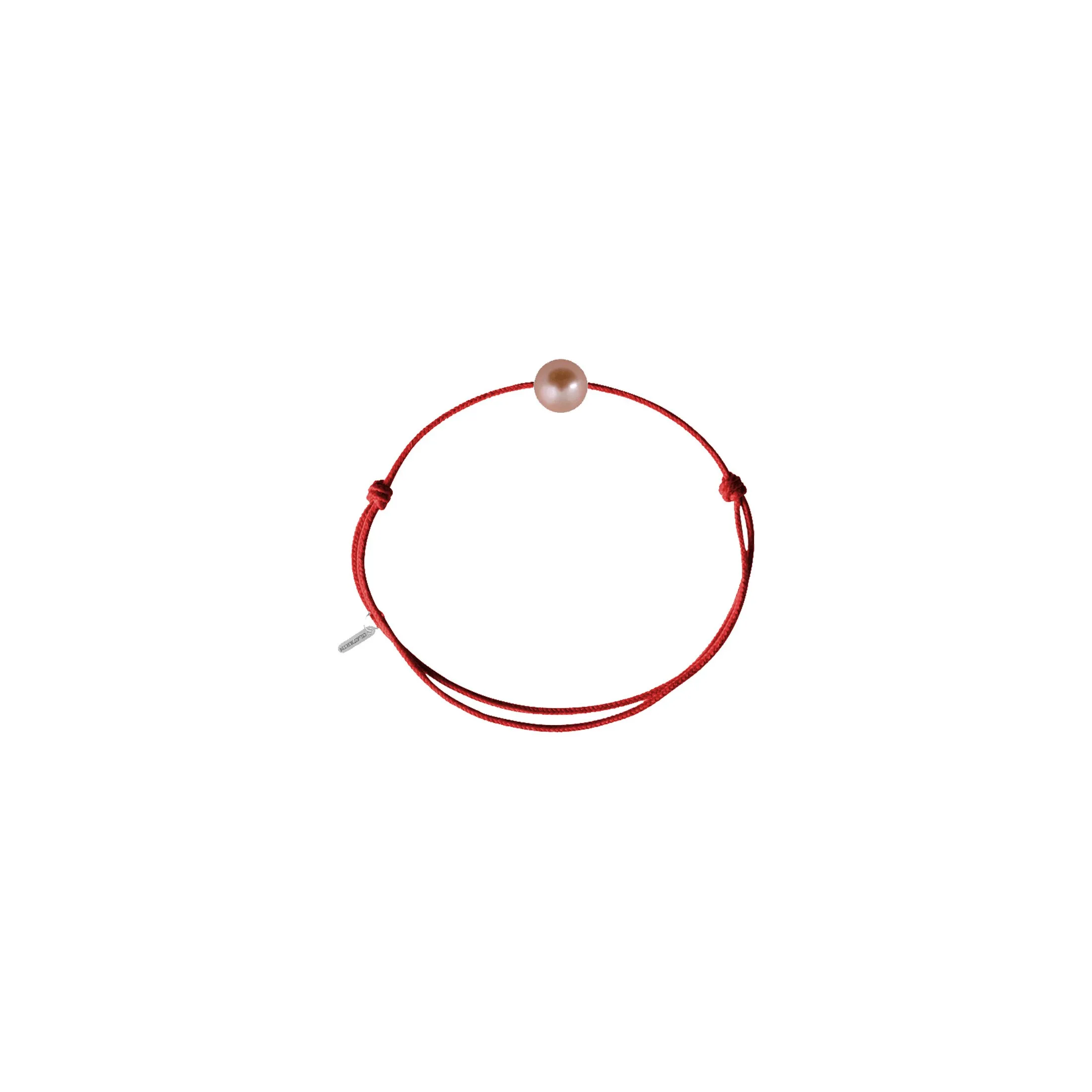 Bracelet Claverin Simply Pearly cordon rouge corail et perle rose