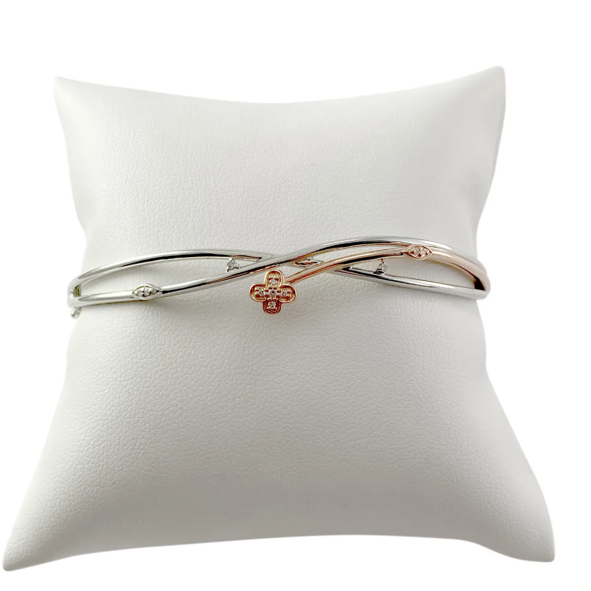 Bracelet d'occasion 2 ors 750 diamants diamètre 62mm