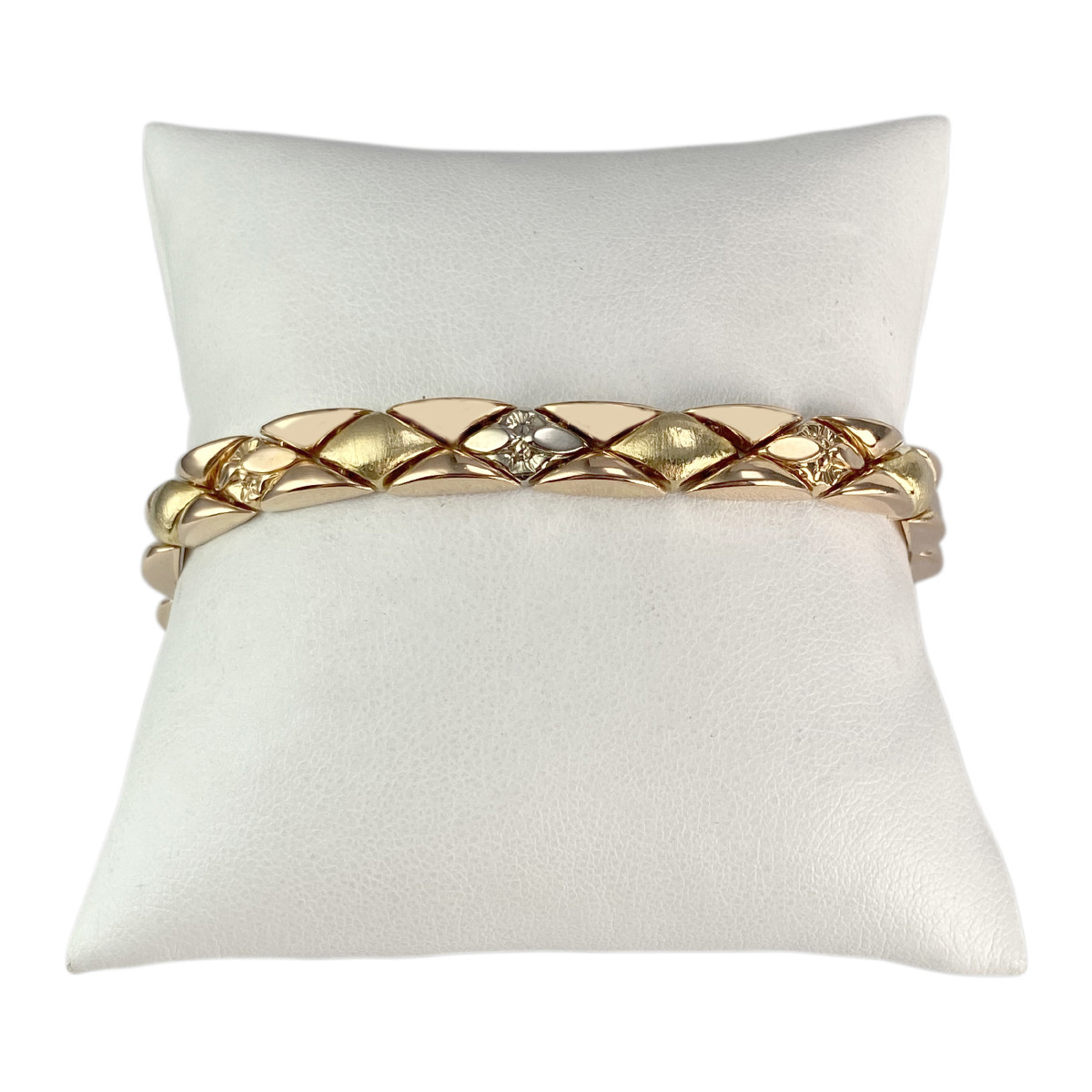 Bracelet d'occasion or 750 3 tons maille fantaisie 19 cm