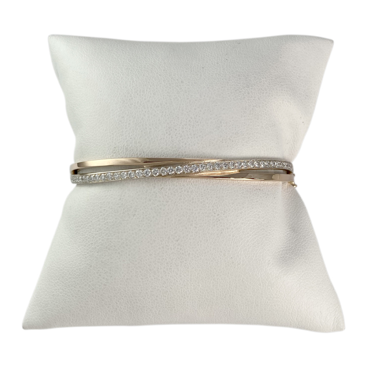 Bracelet d'occasion or 750 rose diamants 55 mm