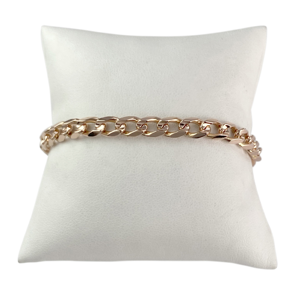 Bracelet d'occasion or 750 rose maille gourmette 19,5 cm