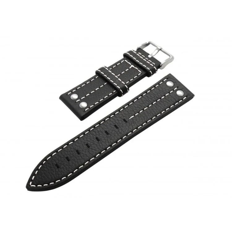 Bracelet de montre - Cuir sport noir