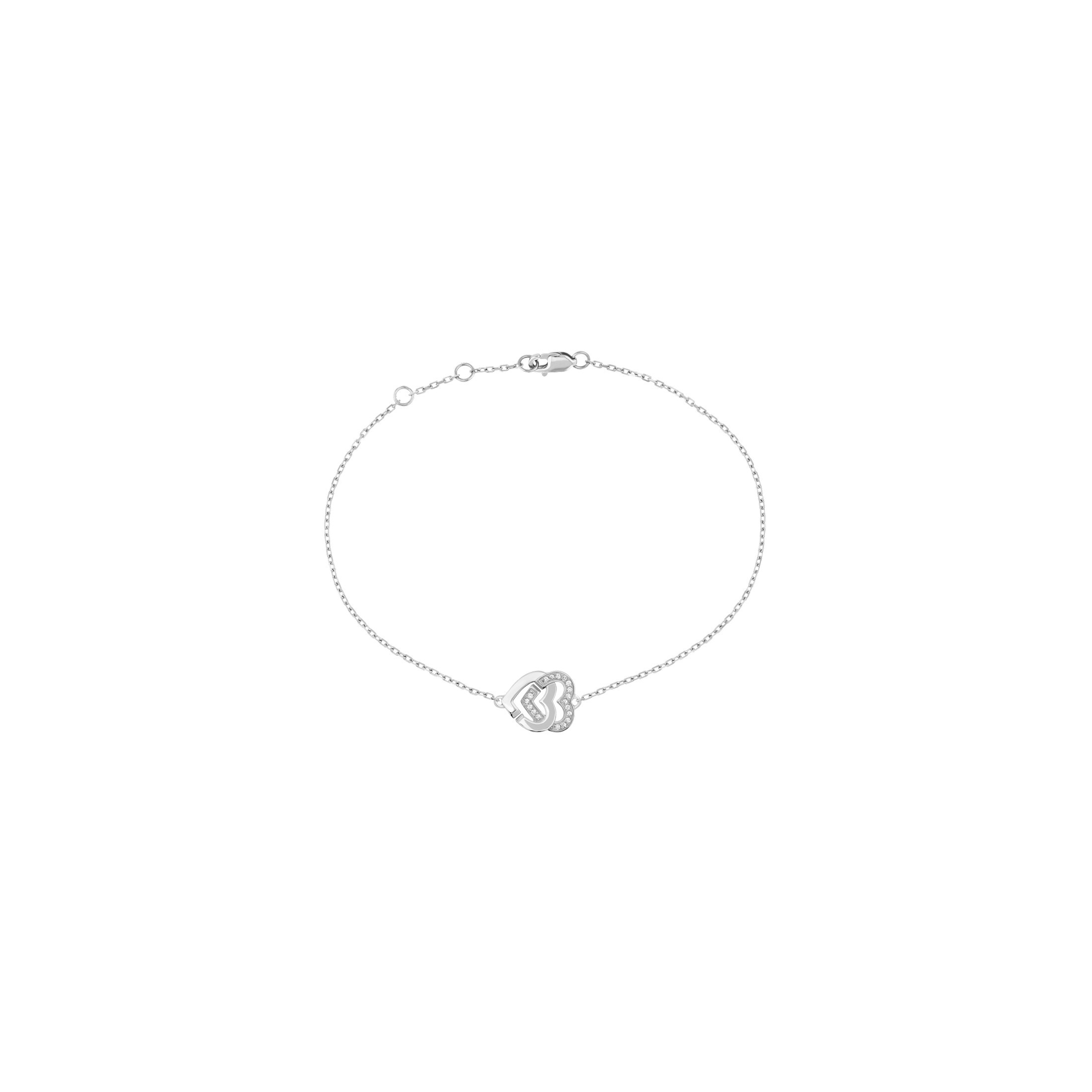 Bracelet dinh van Double Coeurs R10 en or blanc et diamants