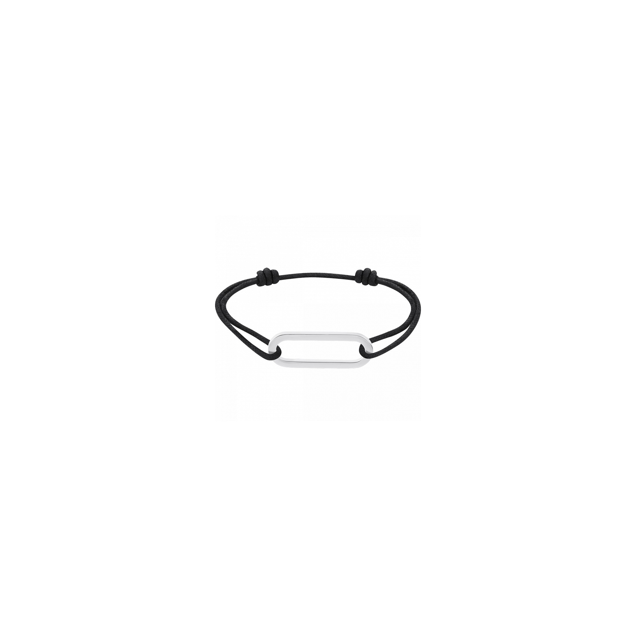 Bracelet dinh van Maillon L en or blanc sur cordon