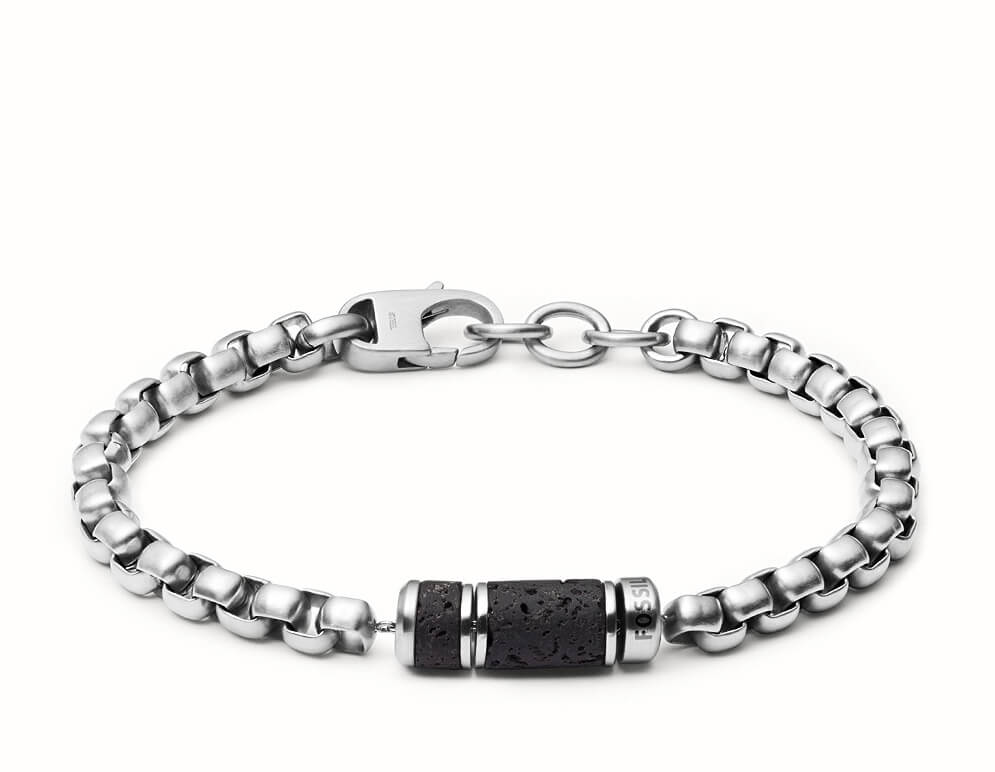 FOSSIL Caravan black lava strap