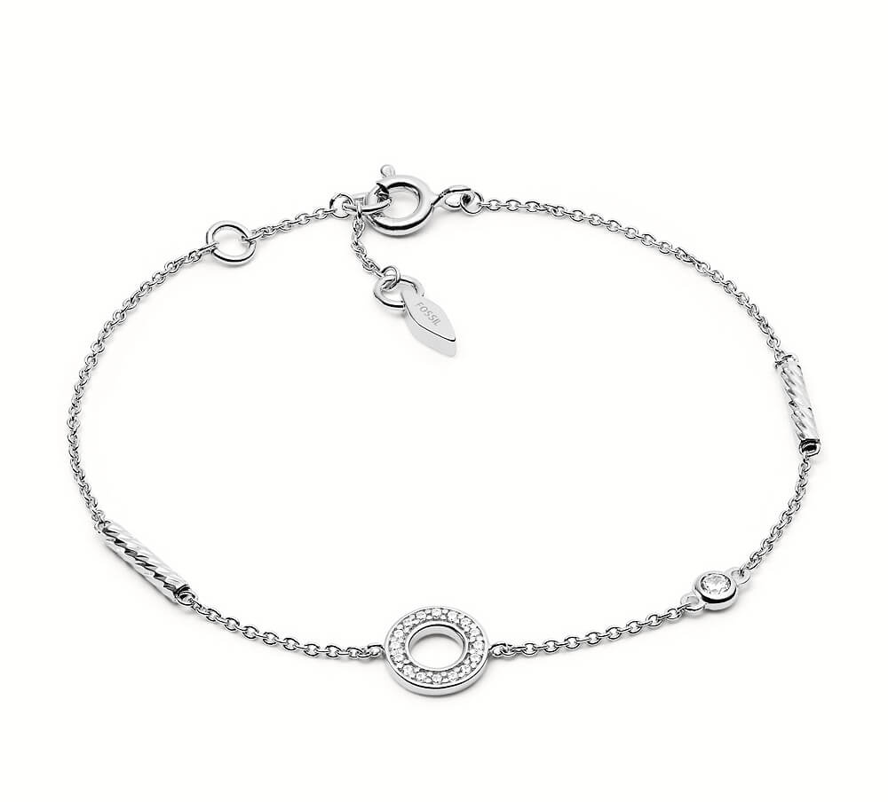 FOSSIL silver disc bracelet