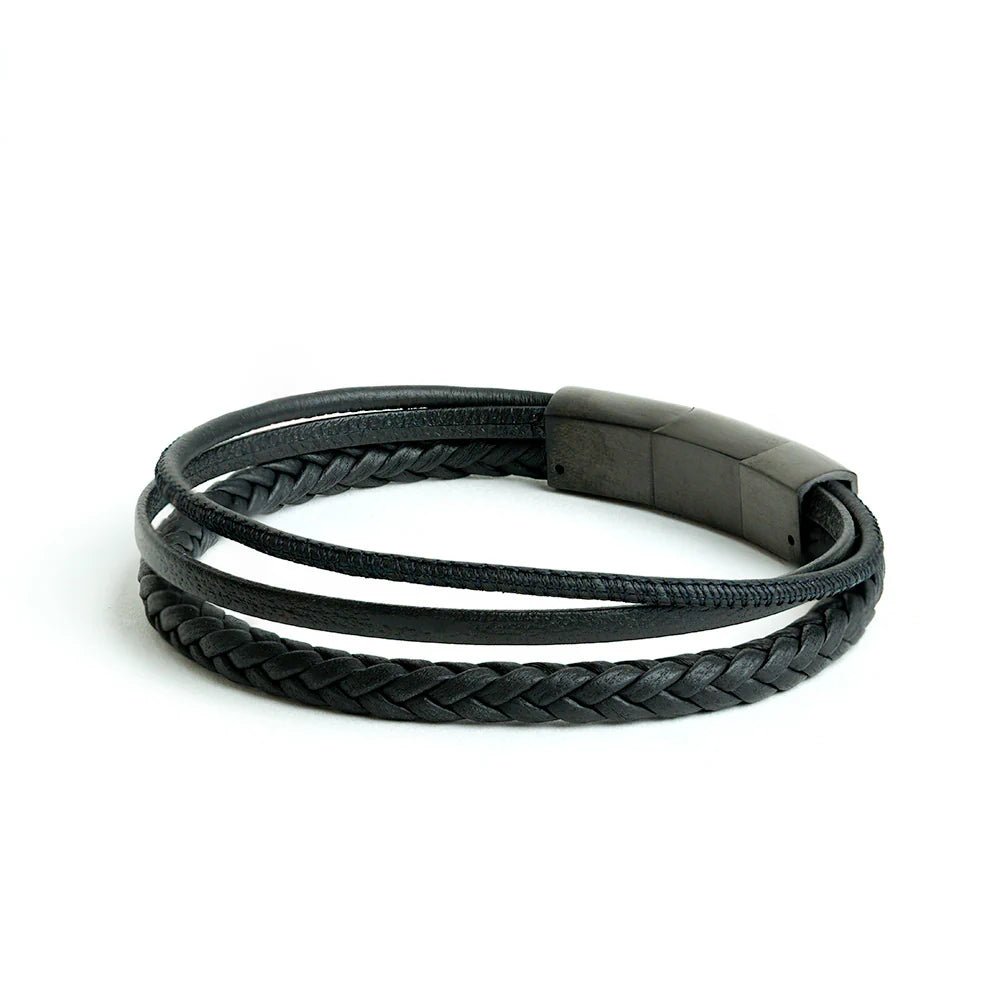 Gemini Leather Bracelet Arte Black