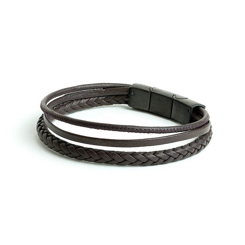 Gemini Leather Bracelet Arte Brown