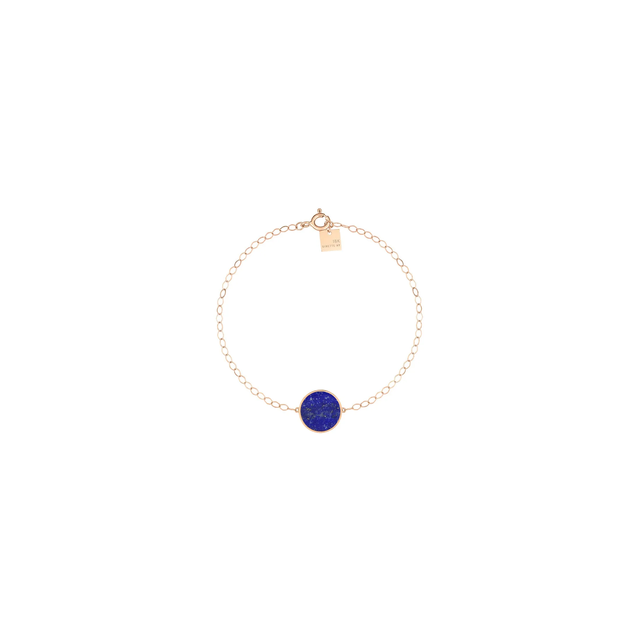 Bracelet Ginette NY Ever Disc en or rose et lapis lazuli