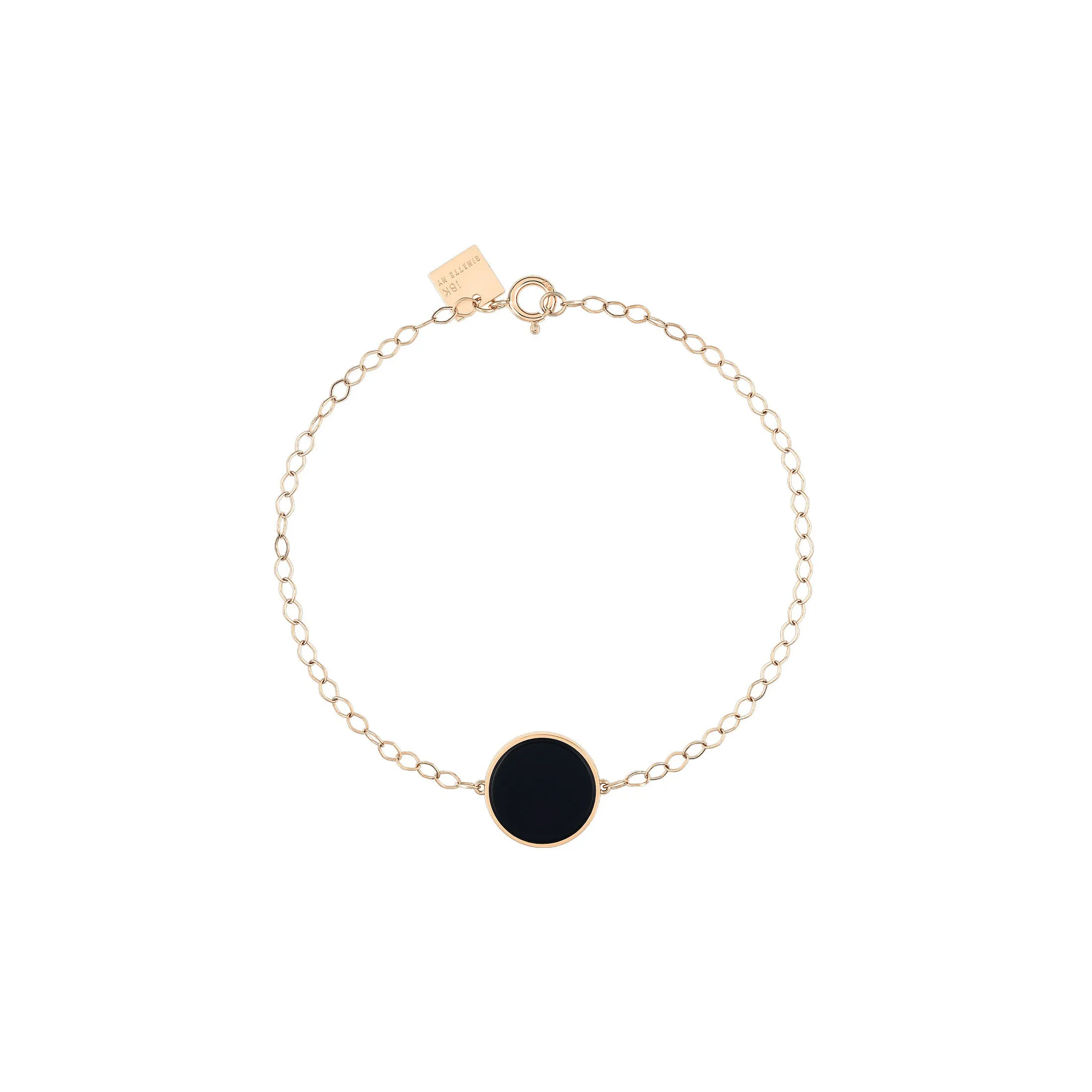 Bracelet Ginette NY Ever Disc en or rose et onyx