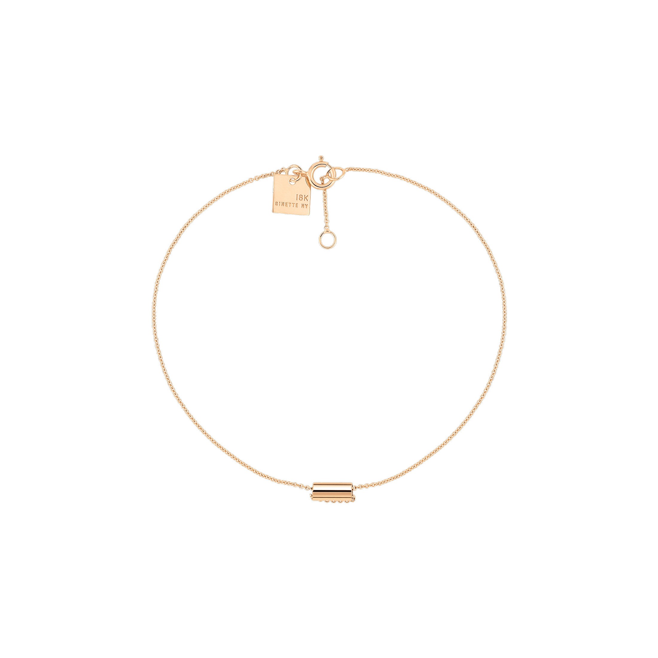 Bracelet Ginette NY Mini Straw en or rose