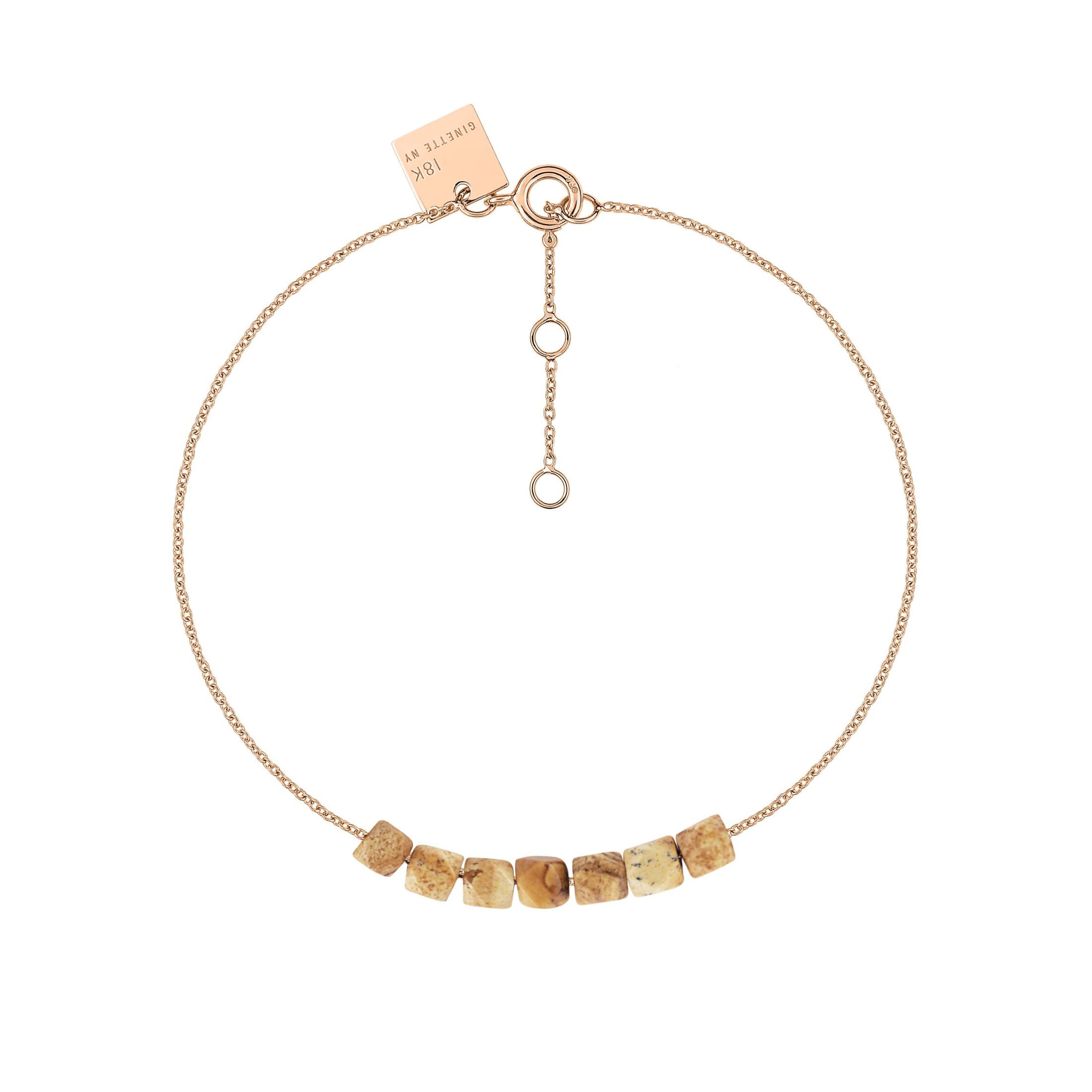 Bracelet Ginette NY Picture en or rose et jaspe paysage