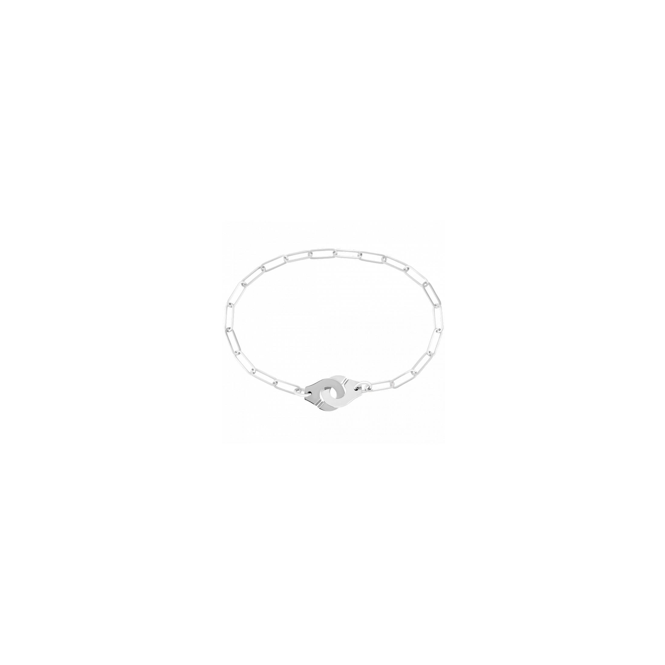 Bracelet Menottes dinh van R10 en or blanc sur chaîne