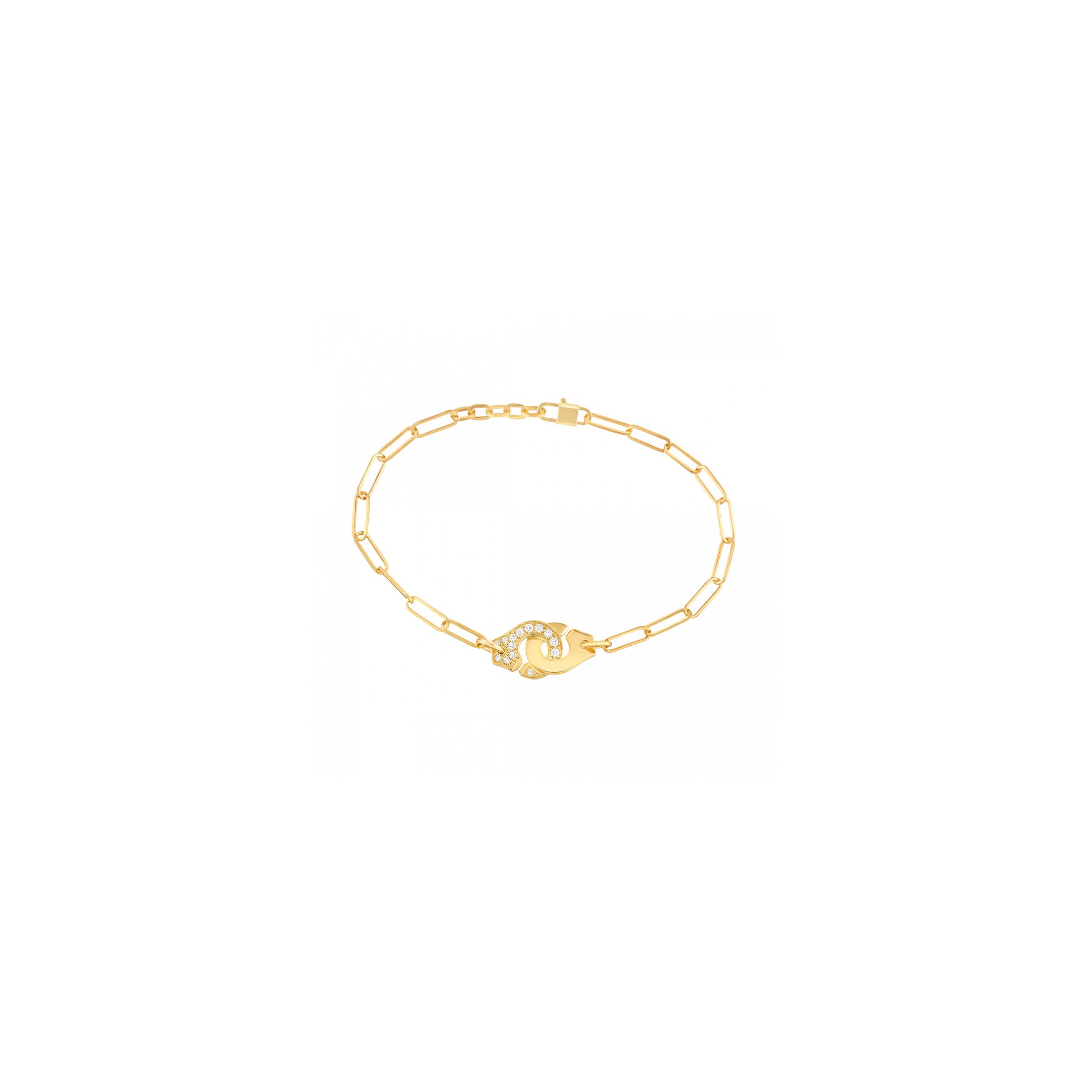 Bracelet Menottes dinh van R10 en or jaune et diamants