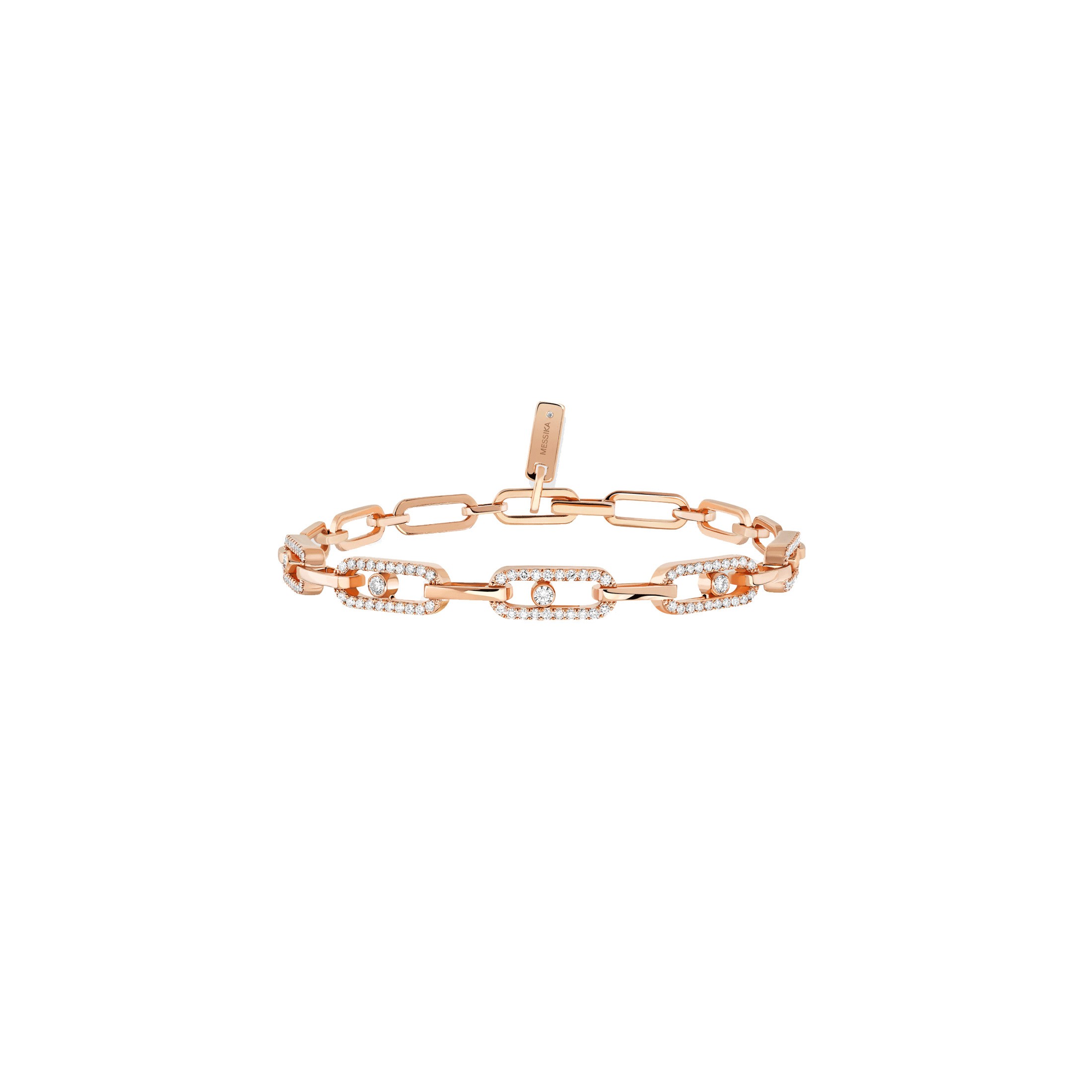 Bracelet Messika Move Link Multi en or rose et diamants