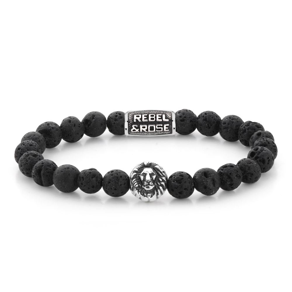 Bracelet REBEL & ROSE - Lion Head - Black Moon - 8mm