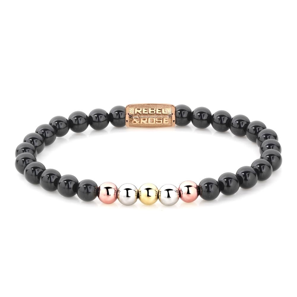 REBEL & ROSE Bracelet - More Balls than Most - Black Panther Tricolor - 6mm